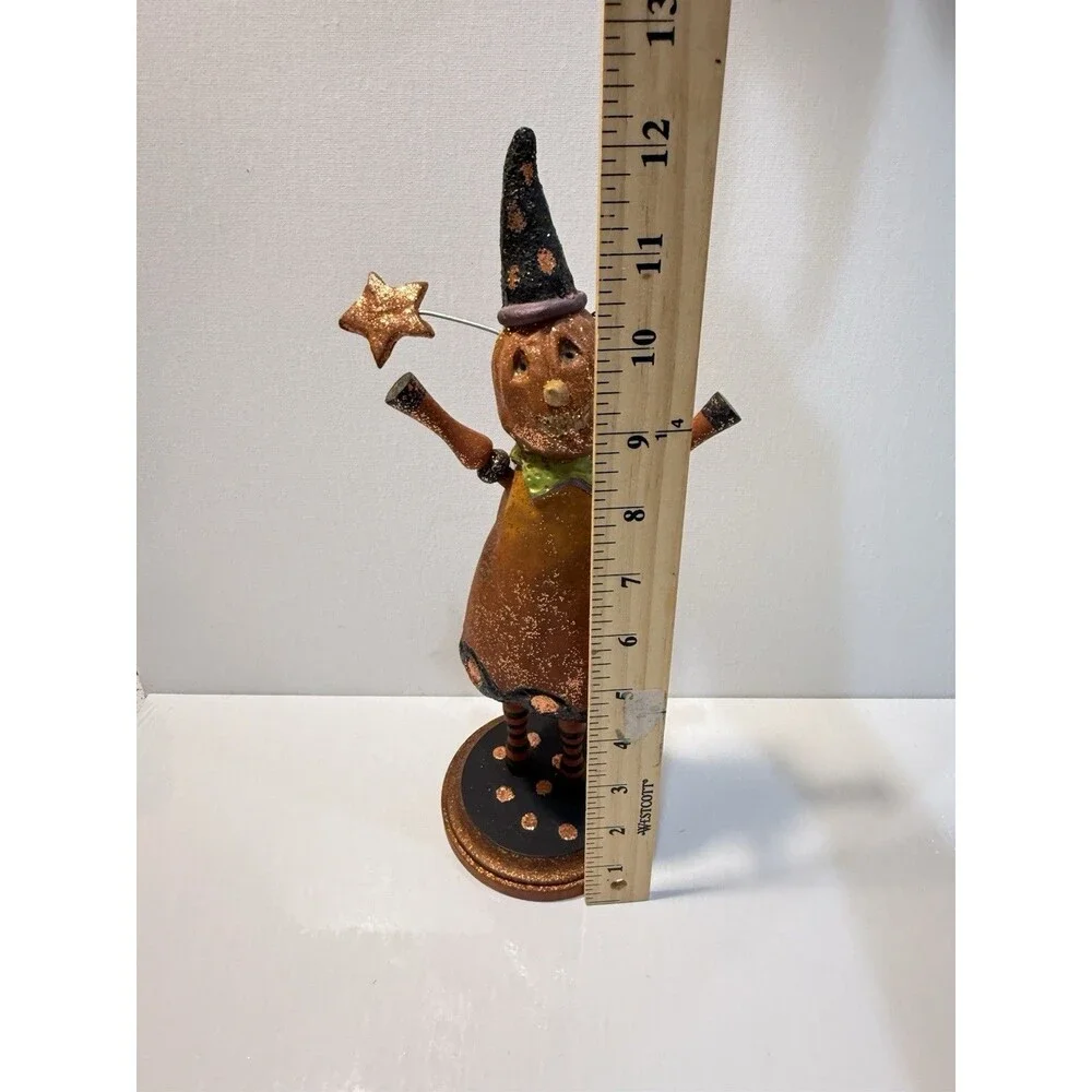Primitive Pumpkin Jack O Lantern Resin Figurine Halloween Artist E. Smithson MCM